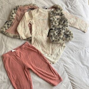 Calvin Klein Floral Cream and Pink Bodysuit